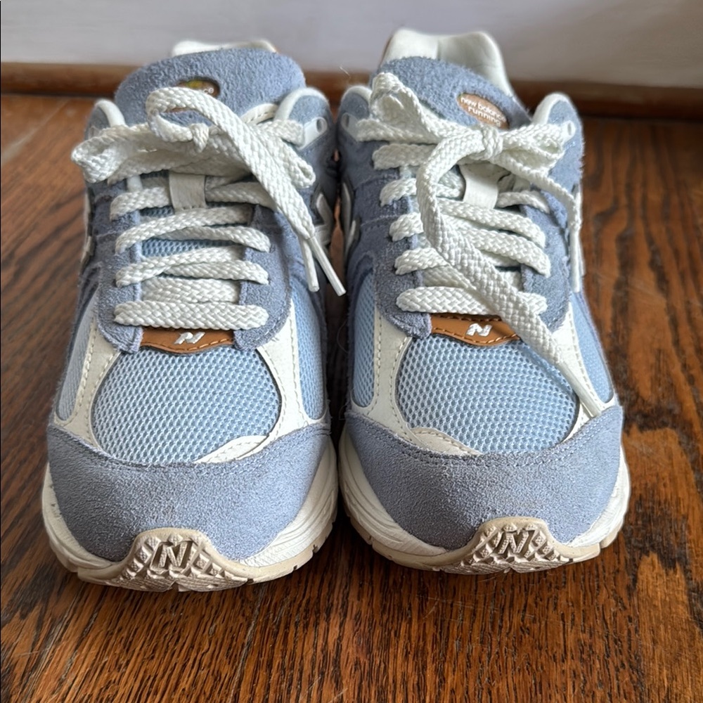 New Balance Blue and White Sneakers with Breathable Mesh